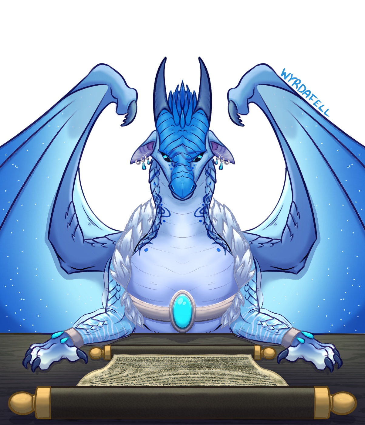 Rendered (Shaded) halfbody of a dragon.